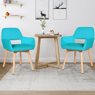 Costway Set of 4 Modern Accent Armchairs Velvet Fabric Leisure Chairs - 21.5''x 23''x 29.5'' (Lx Wx H)