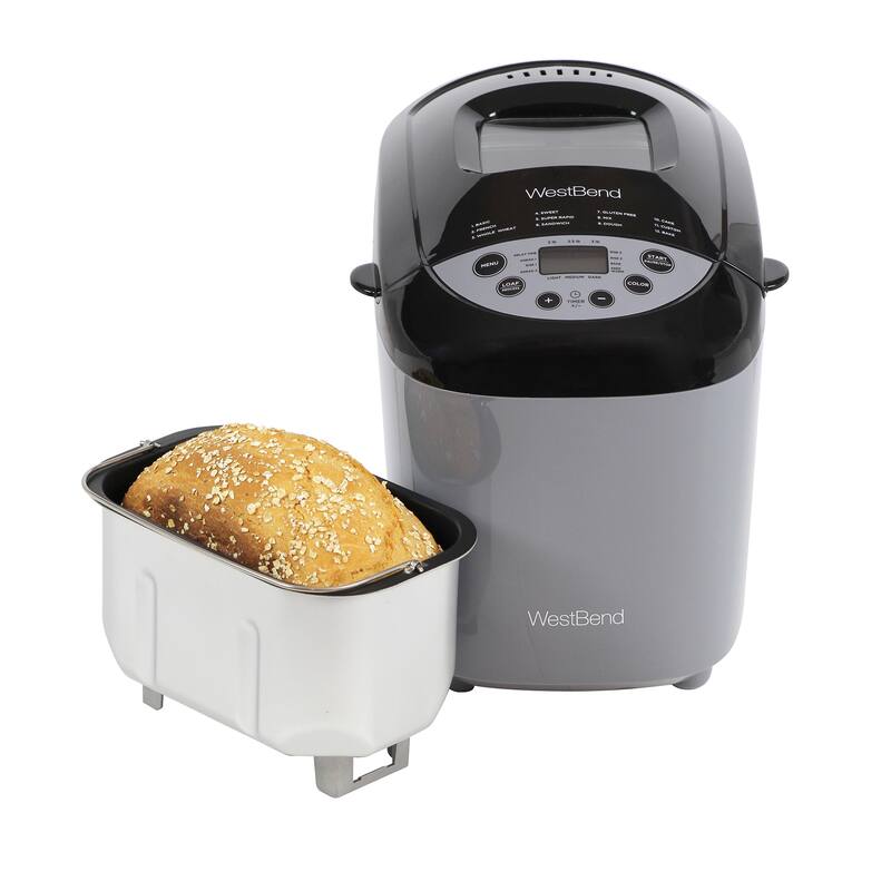 West Bend Hi-Rise Bread Maker with 12 Preset Digital Controls, 3 lb Capacity