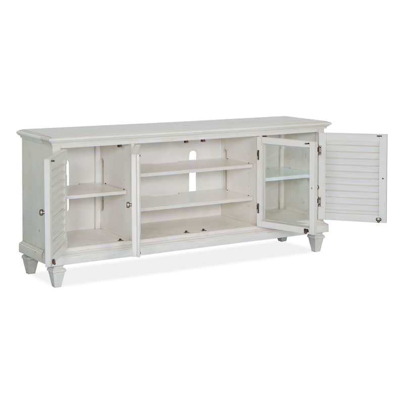 Magnussen Home Newport Alabaster Entertainment Wall - 114"W x 18"D x 86"H