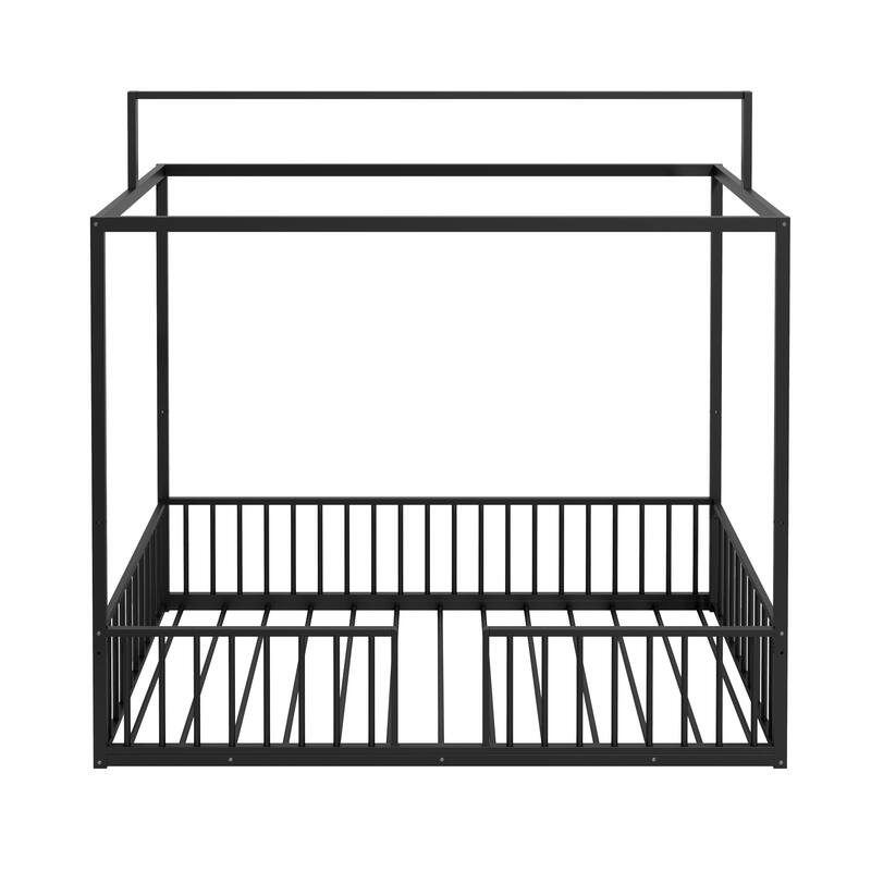 3-in-1 Convertible Montessori Metal Floor Bed by Harper&Bright Designs
