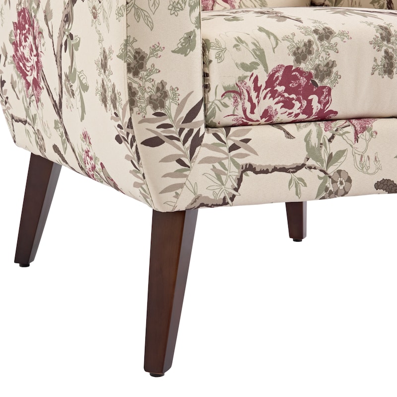 Modern Upholstered Faux Leather Tufted Armchair Linen Accent Chairs