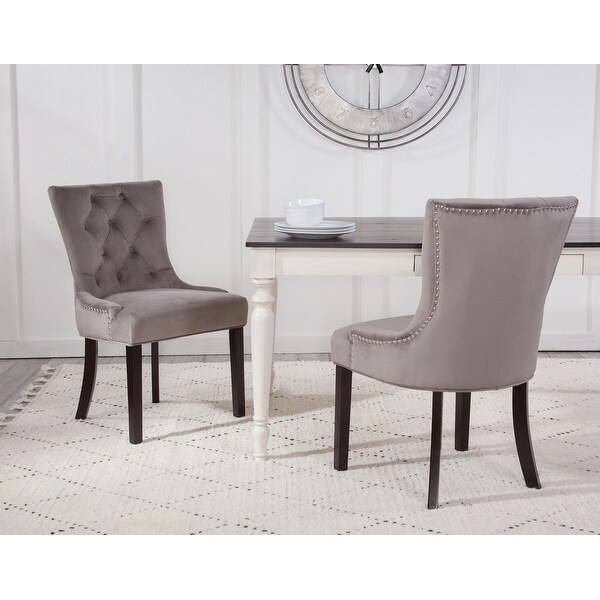Grafton Home Valentino Upholstered Velvet Tufted Dining Chairs