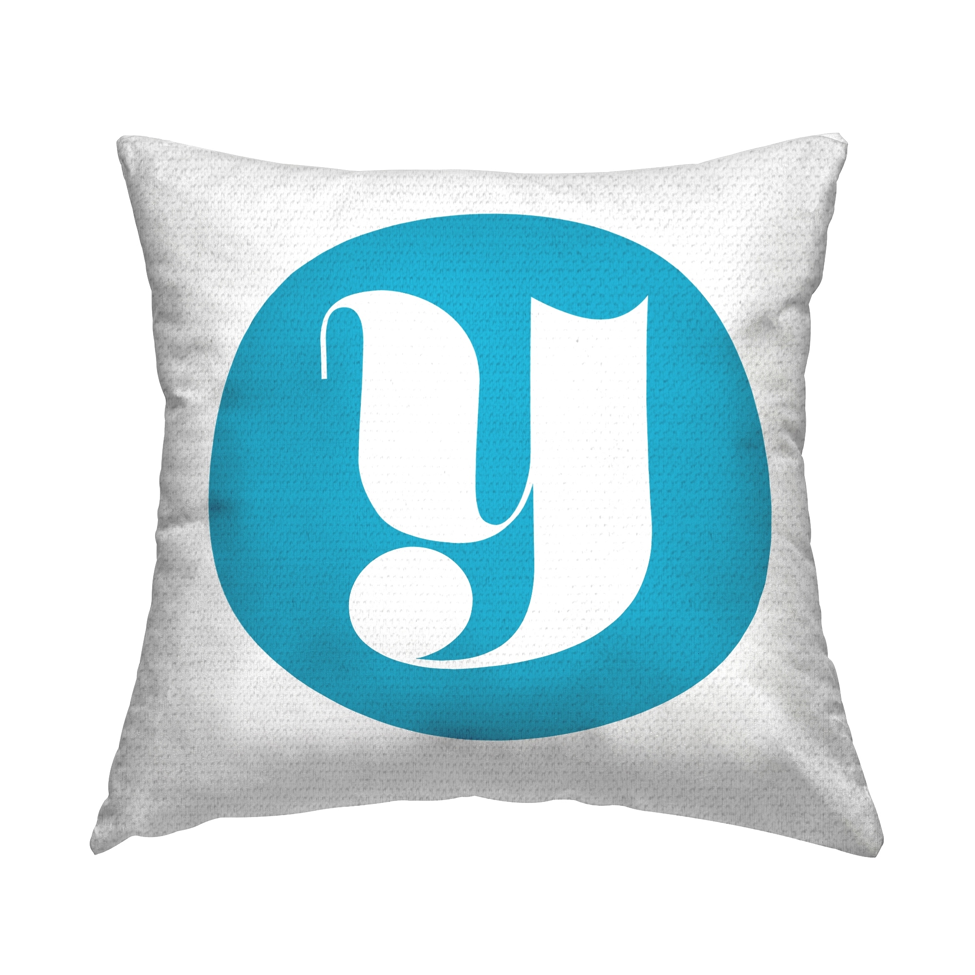 Stupell Blue Initial Printed Outdoor Throw Pillow Design by Lil' Rue