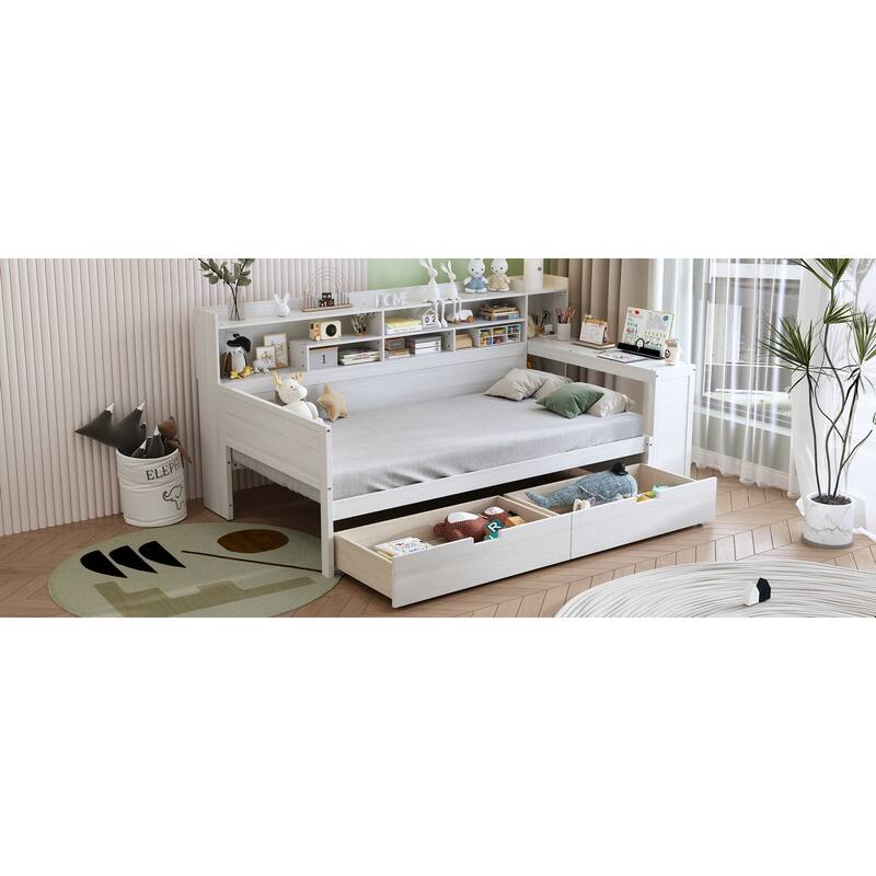 Twin Daybed with Desk and Storage