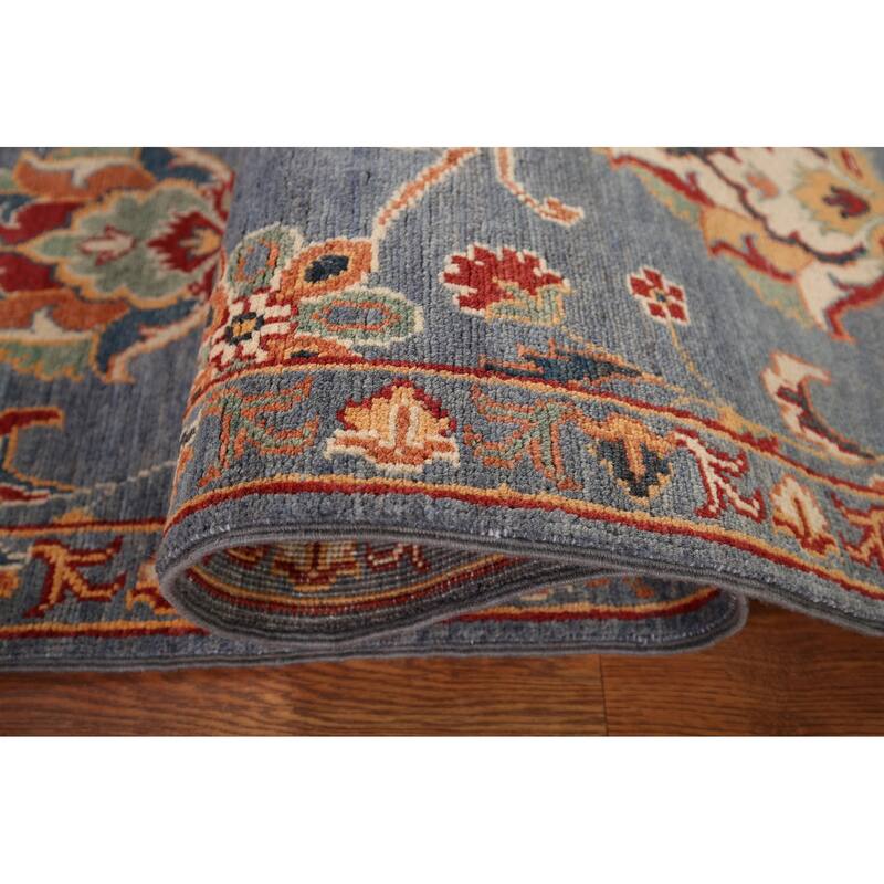 Kazak Oriental Runner Rug Handmade Traditional Blue Wool Carpet - 2'3" x 5'9"
