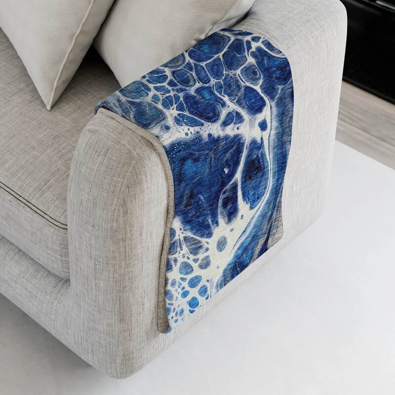 Premium Machine Washable Abstract Contemporary Throw Blanket - Navy - 4'2" x 5'10"