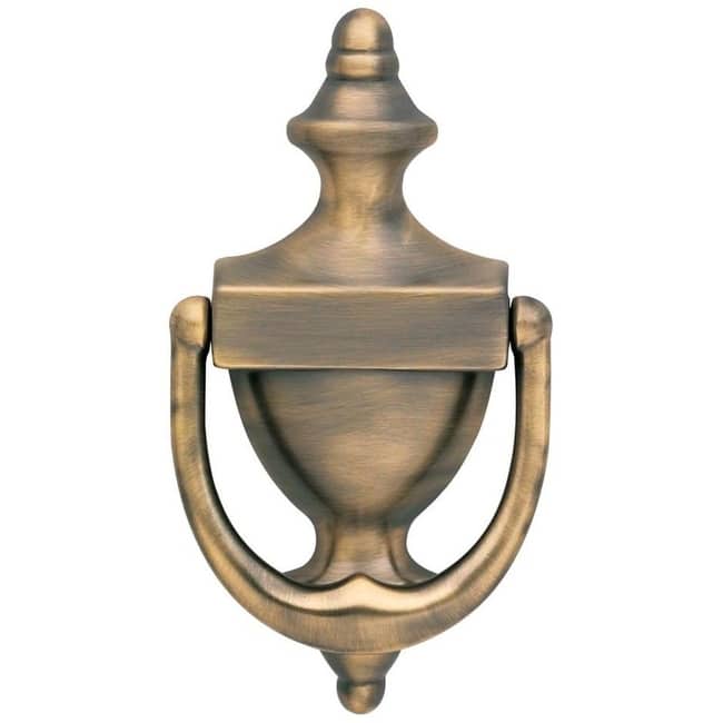 Baldwin Colonial Style Solid Brass Door Knocker - Satin Brass and Black