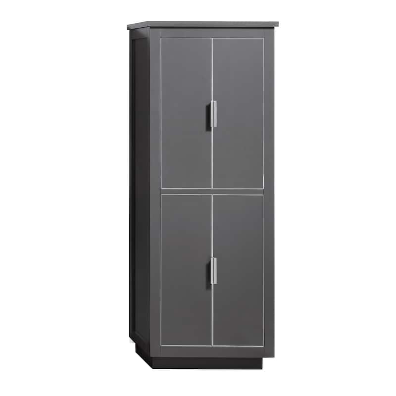 Avanity Allie 64-7/8" H x 24" W Wood Free Standing Linen Tower - Twilight Gray with Silver Hardware