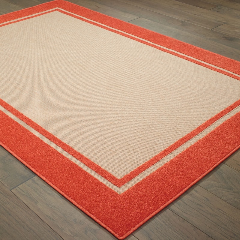 Style Haven Cara Mixed Pile Classic Bordered Indoor-Outdoor Area Rug