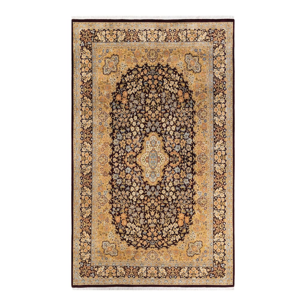 Overton Hand Knotted Wool Traditional Oriental Red Area Rug - 6' x 9'