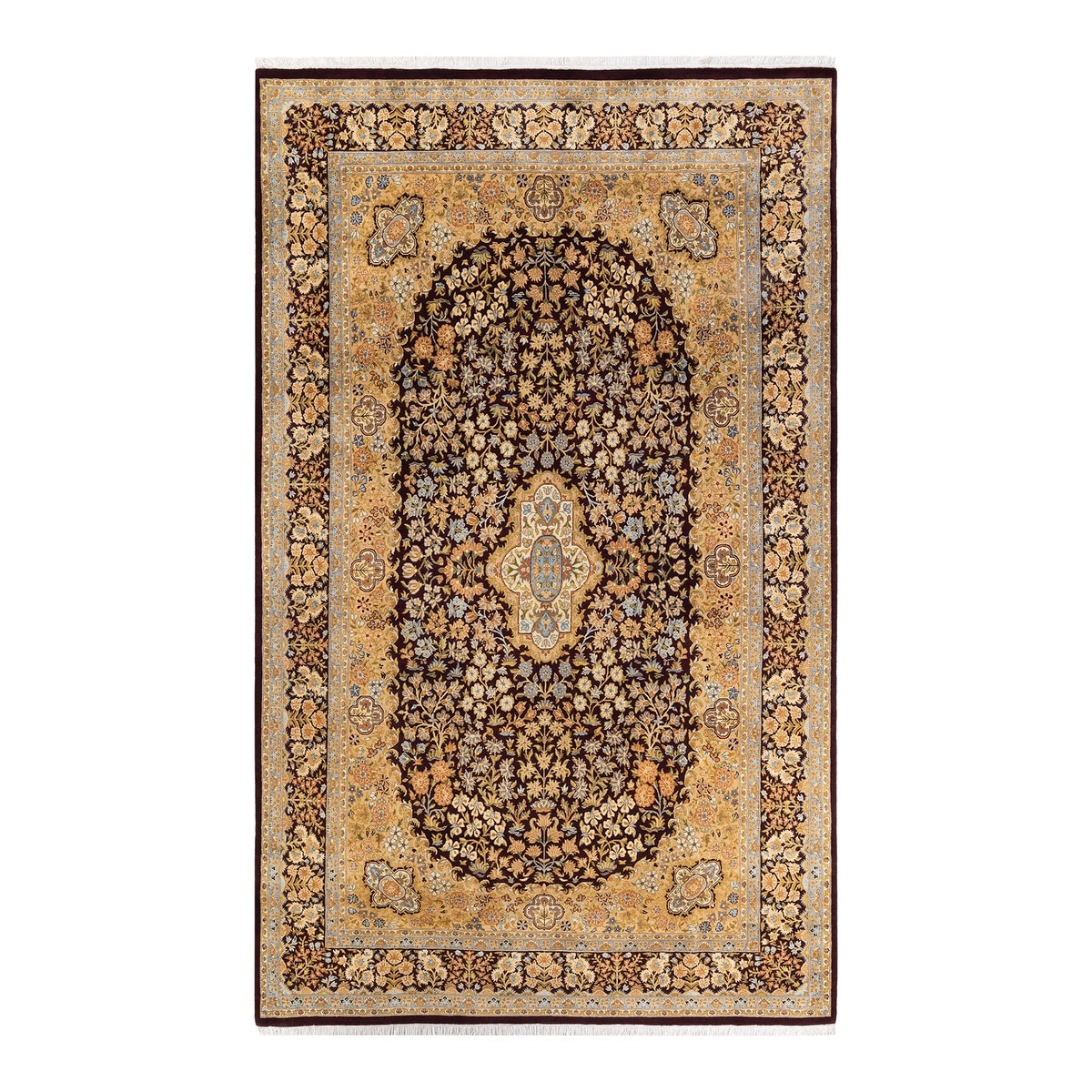 Overton Hand Knotted Wool Traditional Oriental Red Area Rug - 6' x 9'