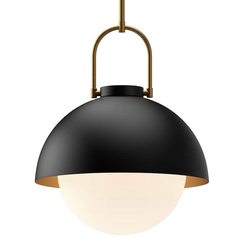Alora Lighting PD507216OP Harper 16" Wide Pendant with Opal Glass - Matte Black