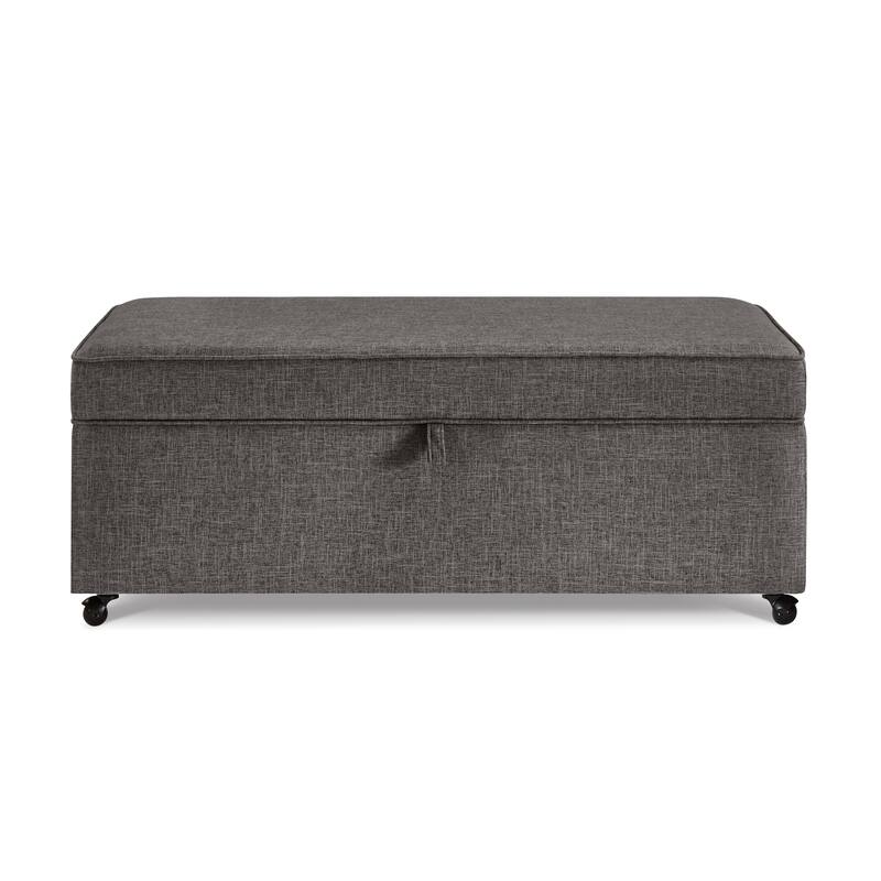 Fashion Beige Velvet Fabric Upholstered large storage rectangular bench