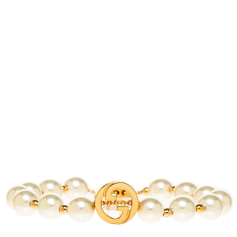 Gucci Interlocking Pearl Bracelet - White & Gold-tone - White & Gold-tone