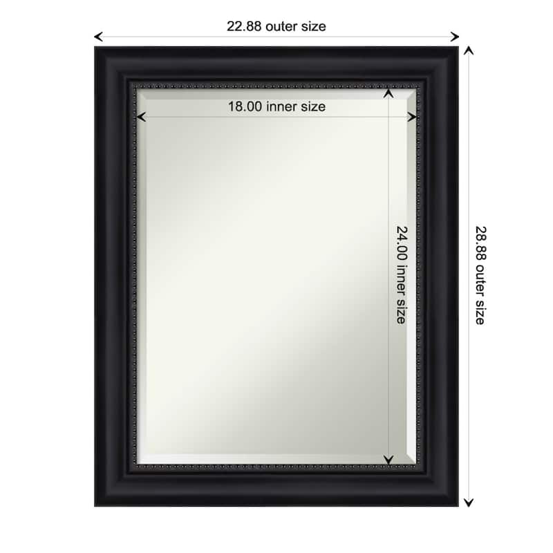 Beveled Wall Mirror - Astor Black Frame - 23 x 29-inch - Astor Black