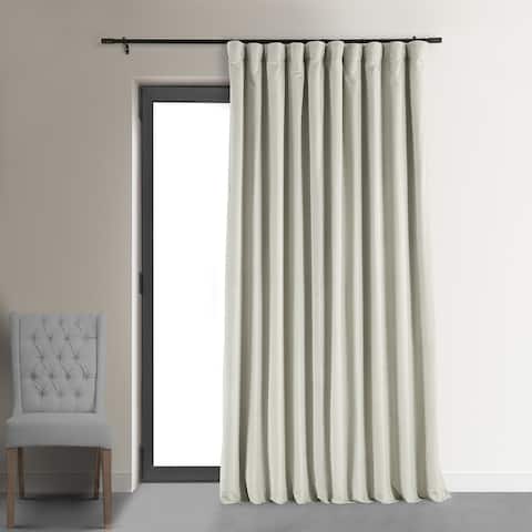 Exclusive Fabrics Off White Velvet Blackout Extra Wide Curtain (1 Panel)