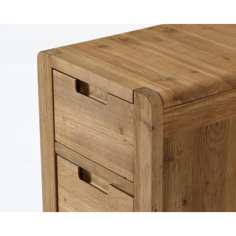 Solid Wood End Table with Drawers