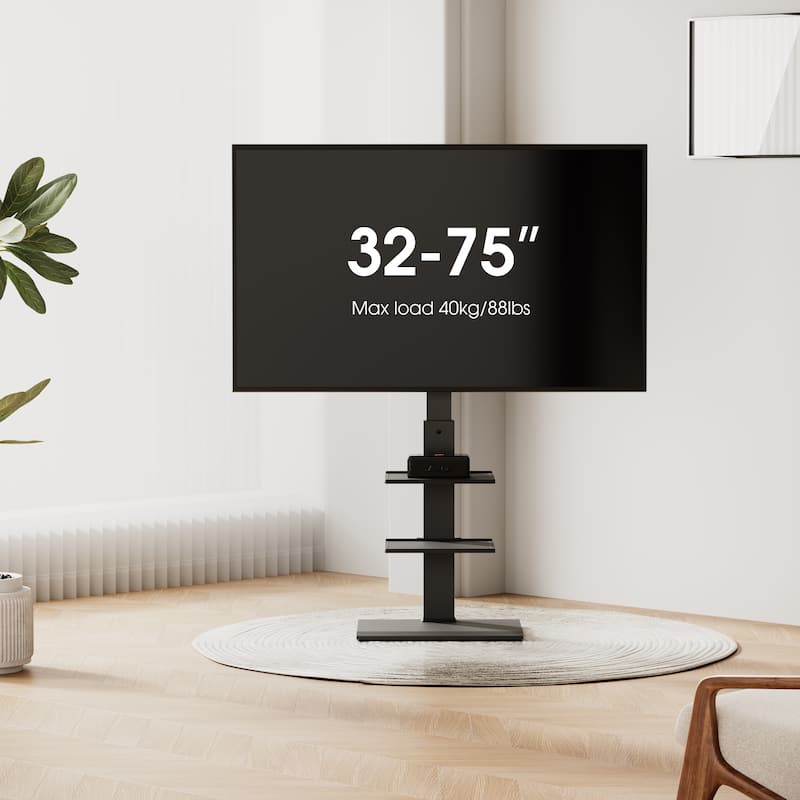 FITUEYES White Metal Base TV Stand for 32-75 inches TVs
