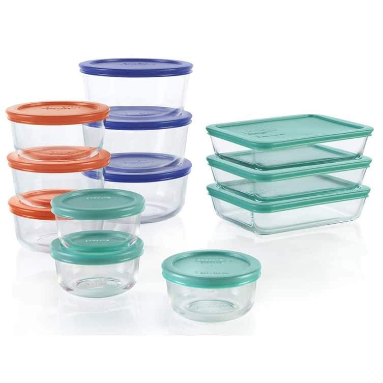 Simply Glass Food Storage Container Set with Lid, Rectangular Glass Storage Containers with Lid, BPA-Free Lid, DishwasheR