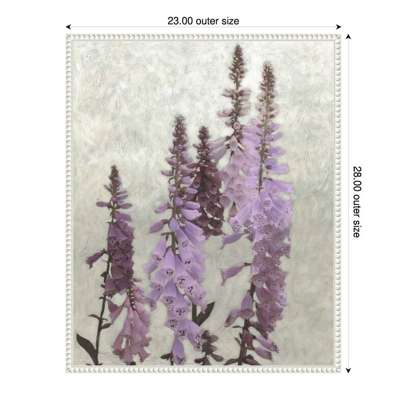 Cloudy Foxgloves No. 1 by Chariklia Zarris Framed Canvas Wall Art Print - 23 x 28 in