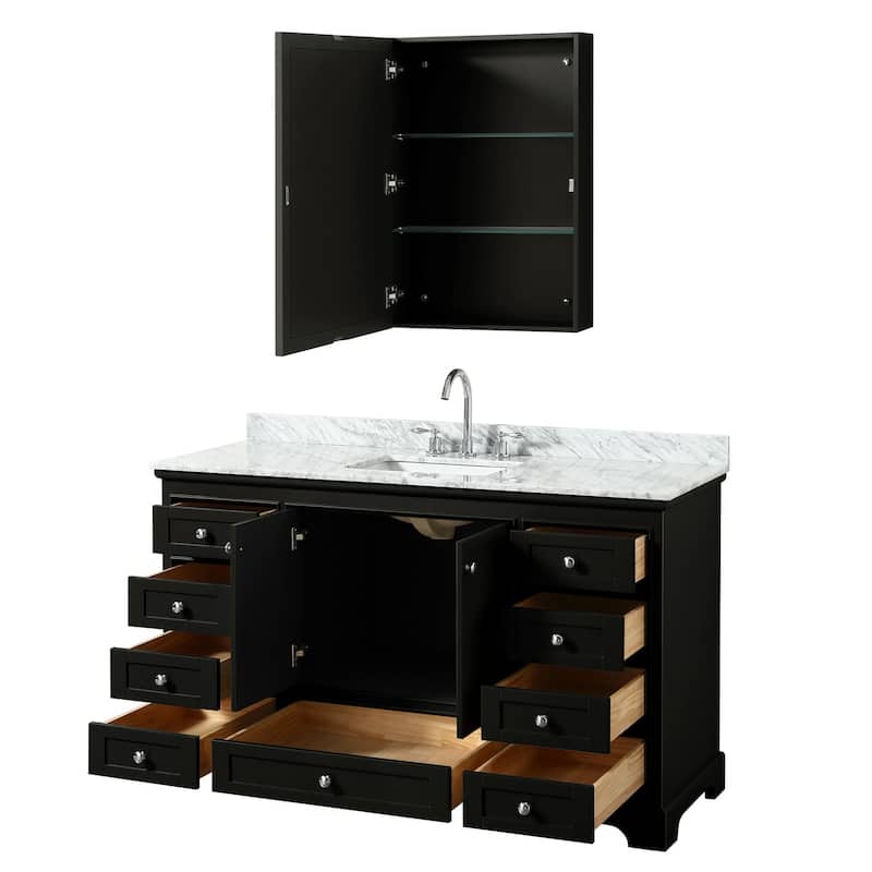 Wyndham Collection Deborah 60" Free Standing Single Vanity Set with