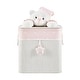 preview thumbnail 2 of 8, Pink/Cream Collapsible Folding Bamboo Kids Plush Laundry Hamper Toy Storage with Liner and Handles - Sleepy Teddy Bear
