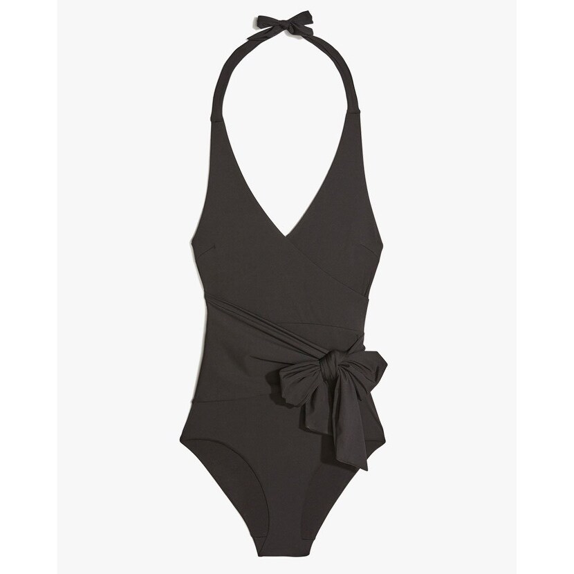 Shop Onia Black Womens Size Xs Elena Tie Front One Piece Swimsuit