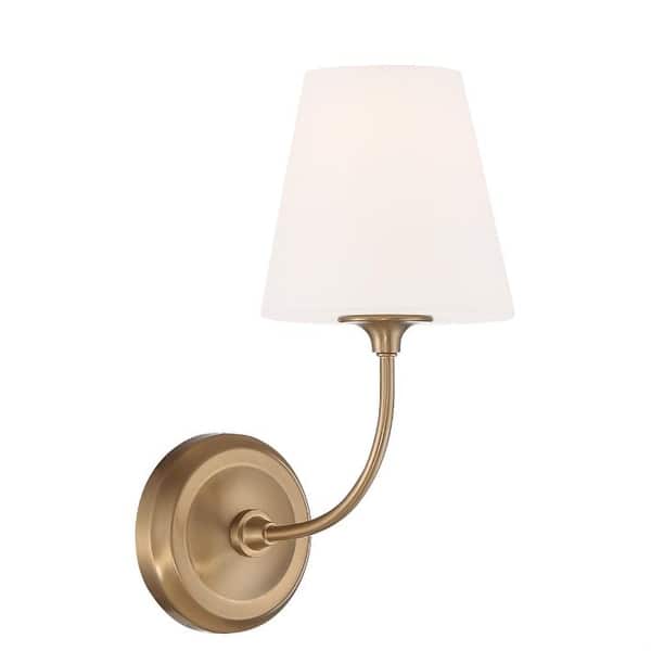 slide 2 of 6, Libby Langdon Sylvan 1 Light Vibrant Gold Wall Mount - 6'' W x 13.25'' H x 9.75'' D 6'' W x 13.25'' H x 9.75'' D