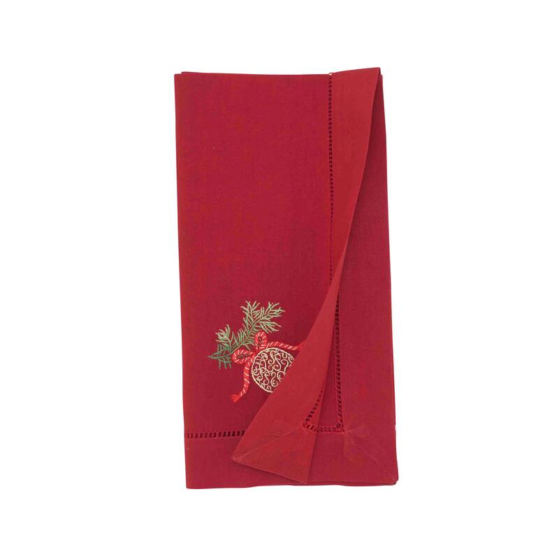 Embr'D Ornament Hemstitch Napkin (Set of 6) - 20"x20"