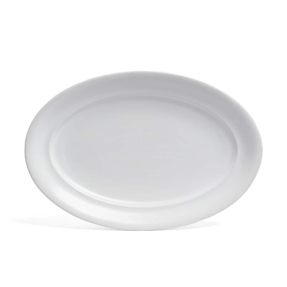 over&back Rimmed Semi-Matte Stoneware Oval Serving Platter