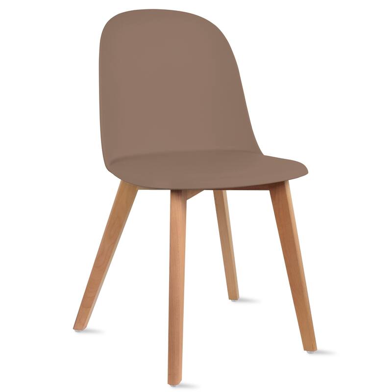 Set of 2 Plastic Dining Side Chair Wood For Event Kitchen Office Event Garden Patio Cafe