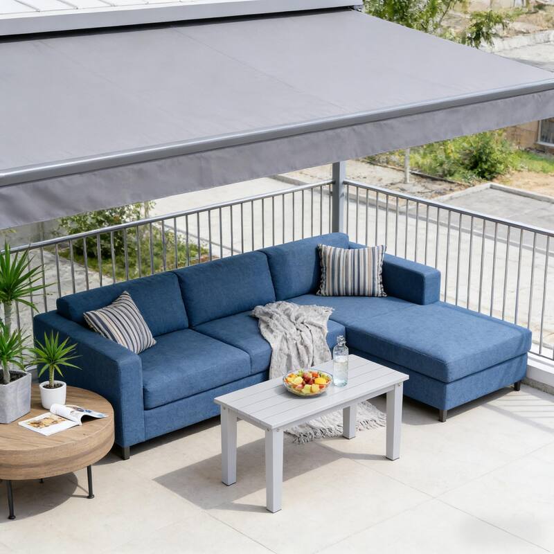 GDFStudio - Elias Modern Patio Rectangle Coffee Table for Relaxed Outdoor Living(Only table) - Rectangle - White