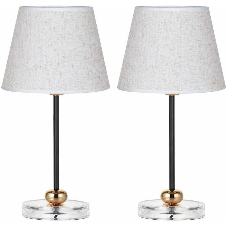 Bedside Nightstand Lamps Set of 2 with Acrylic Base, Small