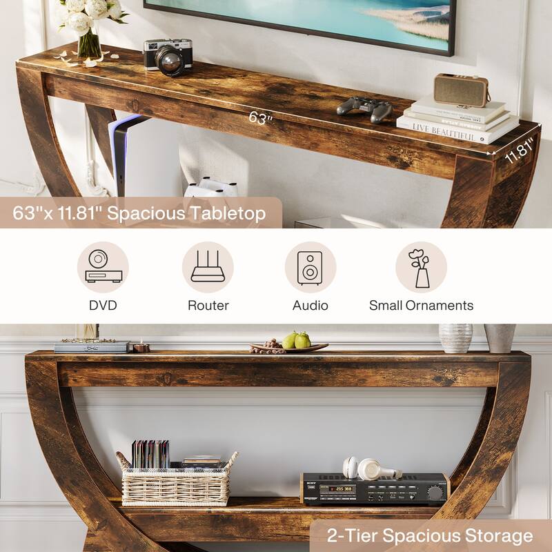 TV Stand with Storage Shelves for 55-75 Inches Television
