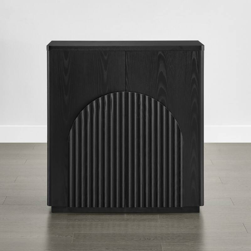 Spruce & Spring Modern Sideboard Buffet Cabinet with Wave Design