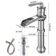 preview thumbnail 26 of 25, Waterfall Single Handle Bathroom Vessel Faucet With Drain Assembly Single Hole Vessel Sink Faucets Modern Basin Vanity High Tap