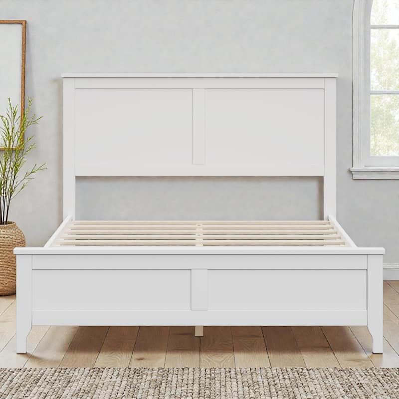 Modern Solid Wood Platform Bed Frame with Wooden Slats Support, No Box Spring Needed, Full Queen King