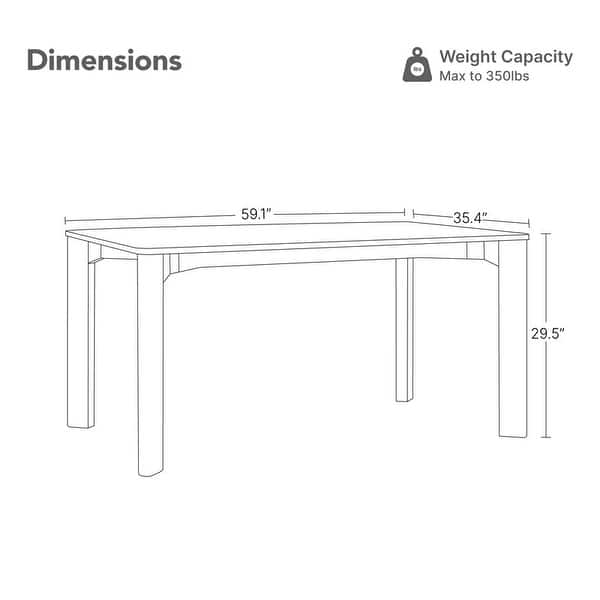 dimension image slide 1 of 2, Spruce & Spring 5-Piece Modern Rectangle Dining Table Set with Upholstered Dining Chairs