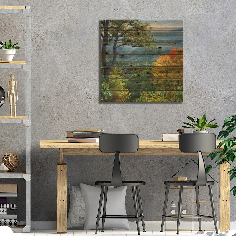 Deciduous Forest In Autumn, Blue Ridge Parkway, North Carolina Print On Wood by Tim Fitzharris - Multi-Color