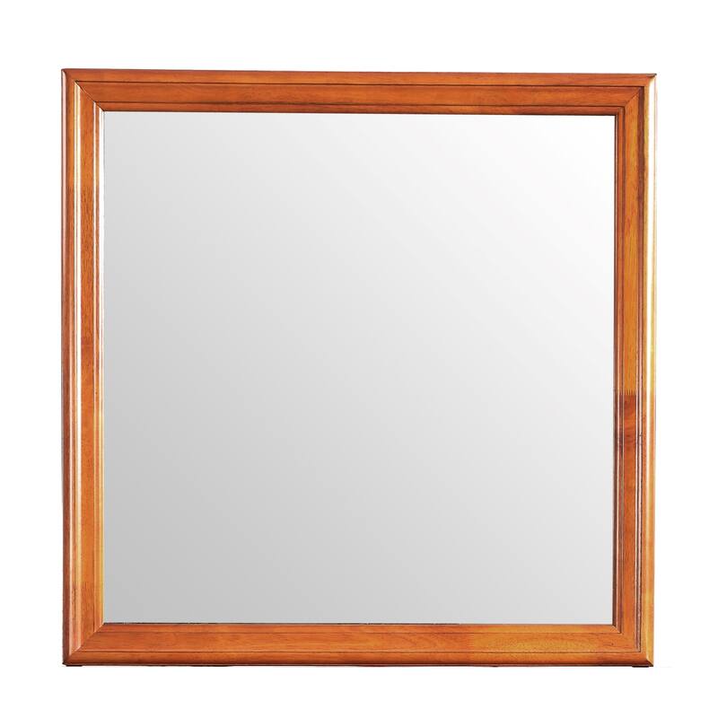 Wooden Framed Square Dresser Mirror - 38" - Rust Brown