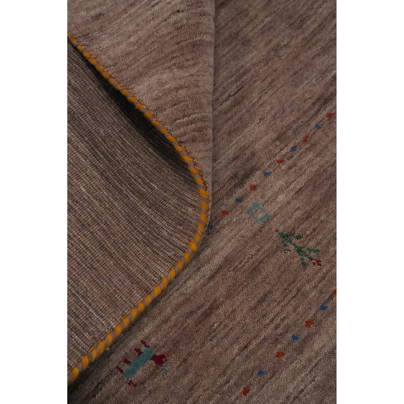 Hand Knotted Oriental 100% Wool Carpet Tribal Animal Pictorial Brown Gabbeh Area Rug - 9' 11'' X 8' 0''