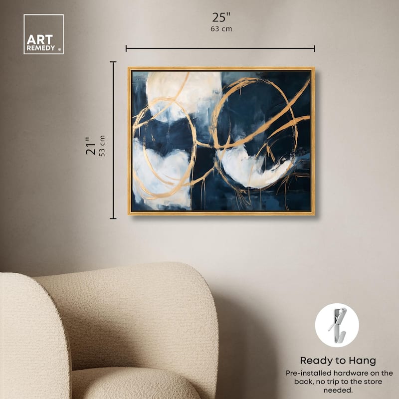 Gold Loops Canvas by Art Remedy