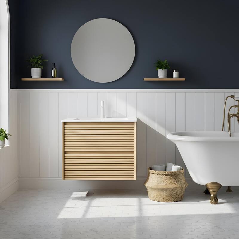 Modern Wall Mounted Bathroom Vanity with Sink