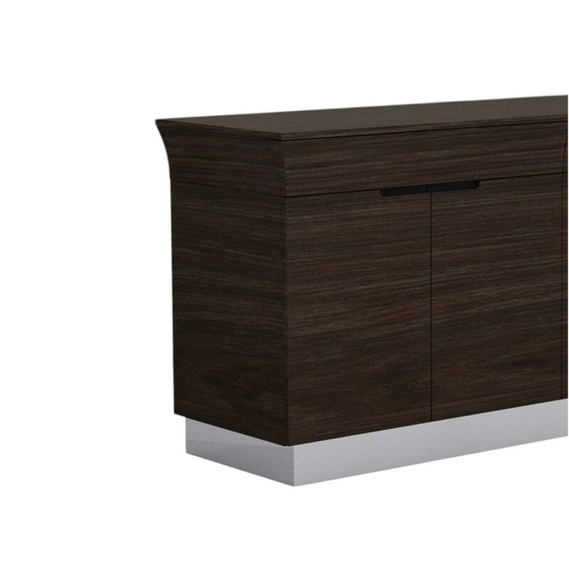 HomeRoots 70" Dark Brown Two Drawer Buffet Table with Four Doors - 70' X '31' X '18