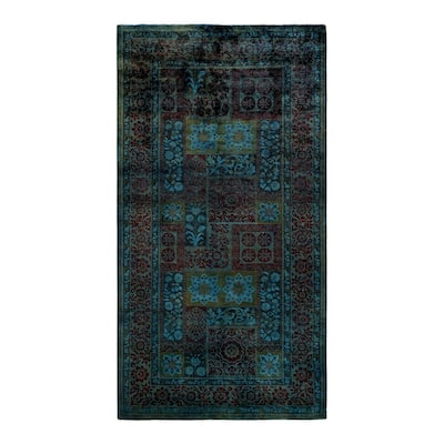 Overton Hand Knotted Wool Vintage Inspired Modern Contemporary Overdyed Multi Area Rug - 5' 3" x 9' 10"
