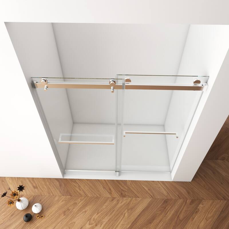 56"-60"W x 70"Frameless Sliding Shower Door with Clear Tempered Glass