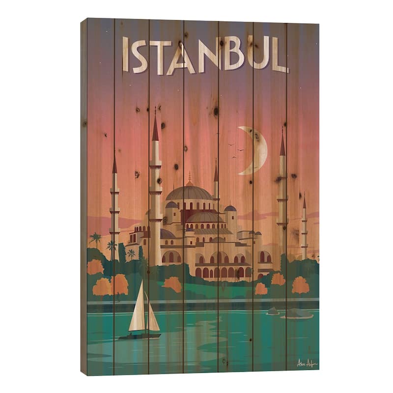 Istanbul Print On Wood by IdeaStorm Studios - Multi-Color - 40x26x1.5
