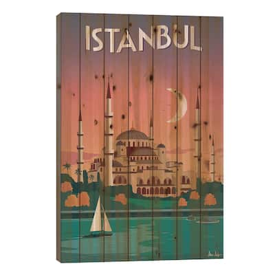 Istanbul Print On Wood by IdeaStorm Studios - Multi-Color