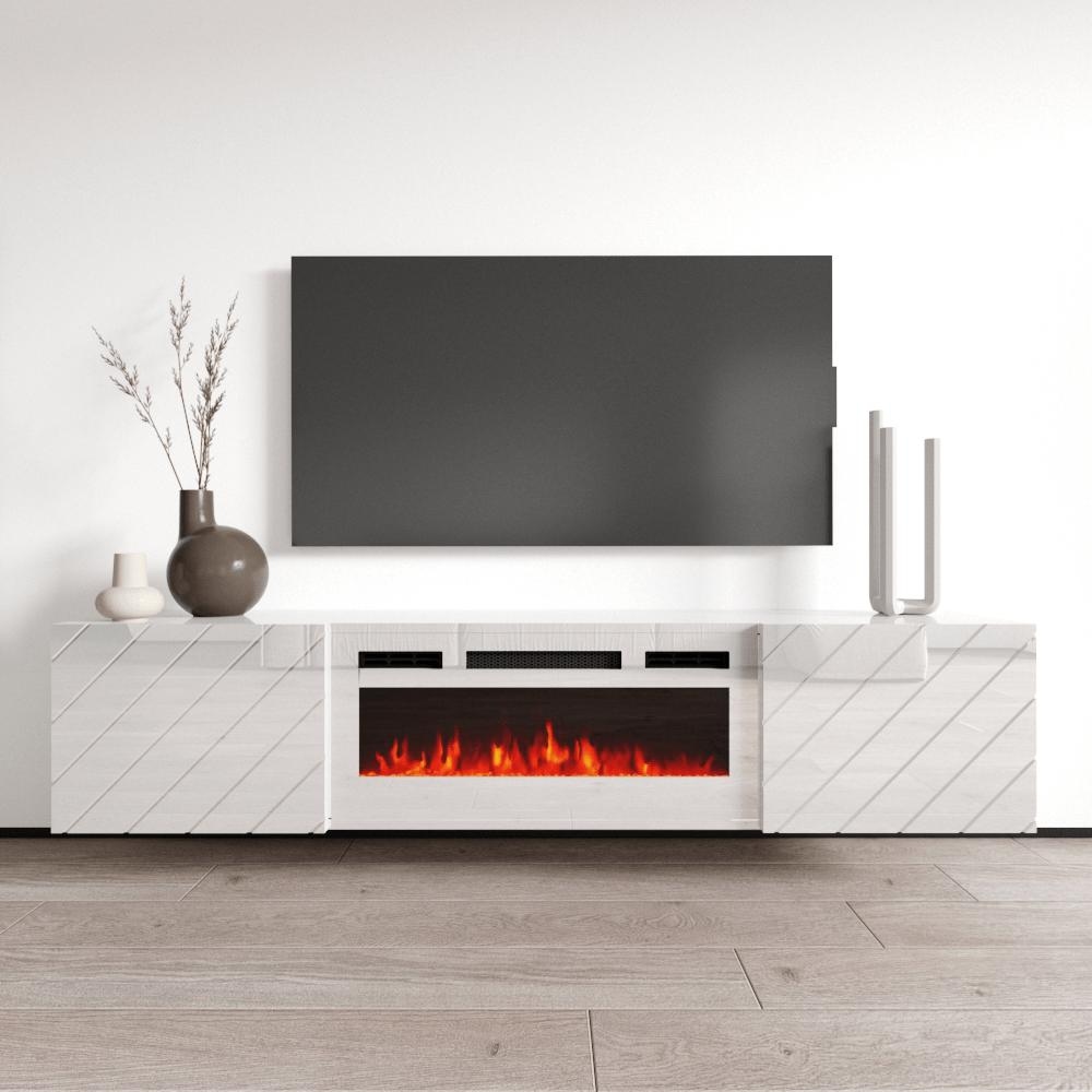 Luxe WH EF Wall Mounted Electric Fireplace Modern 72 TV Stand