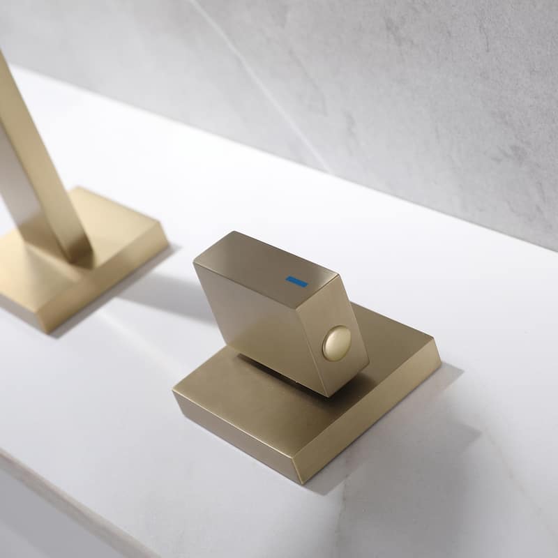 9.8"H Solid Brass Widespread 2-handle Bathroom Sink Faucet